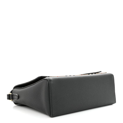 Burberry Coated Canvas Calfskin Vintage Check Medium Note Crossbody Bag Black 4 of 13