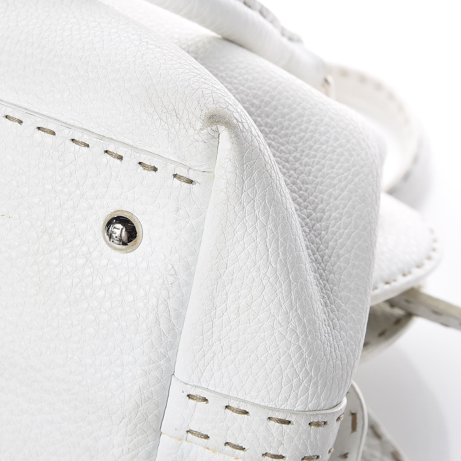 Fendi Calfskin Romano Selleria Adele 1328 Bag White 28 of 38