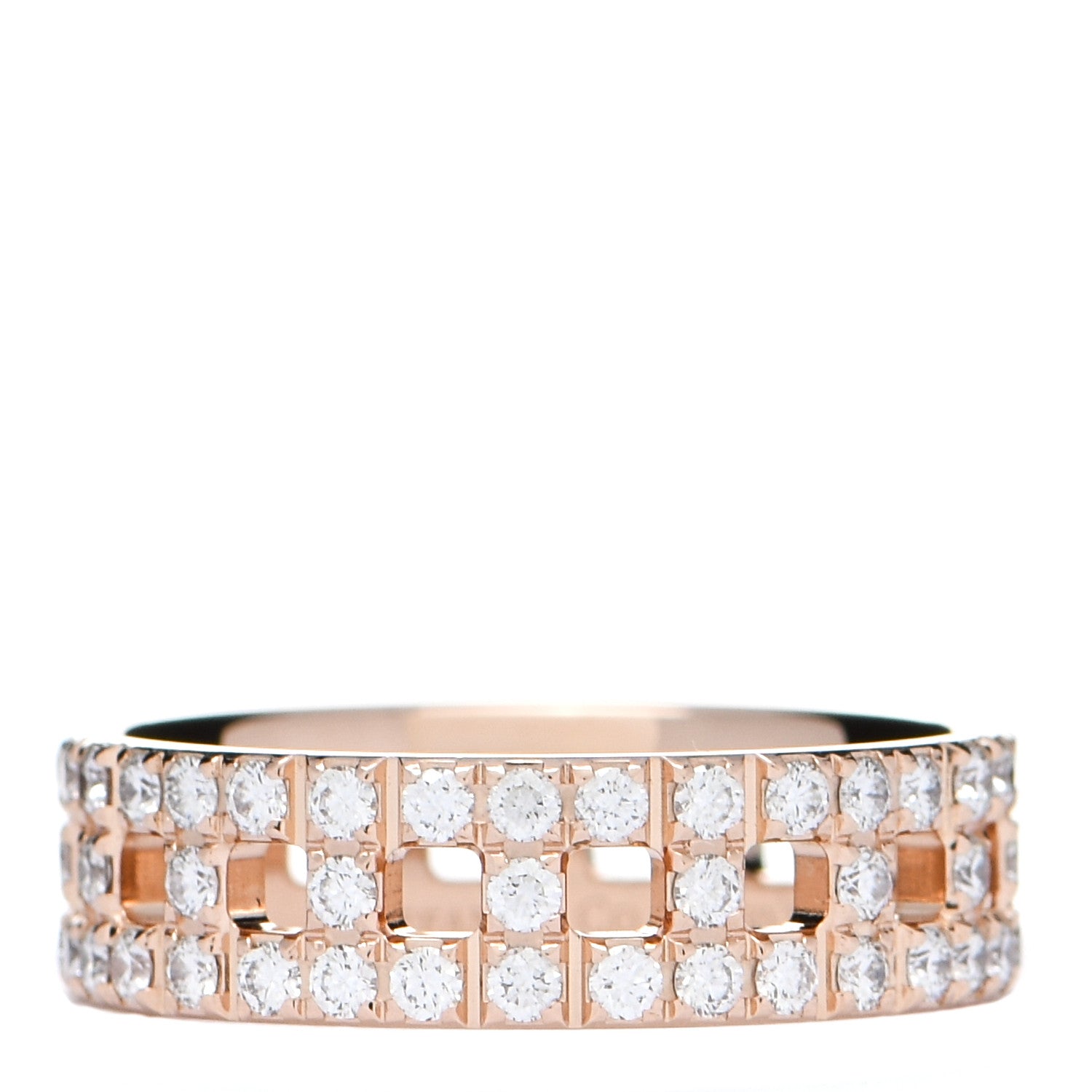 Tiffany 18K Rose Gold Diamond T True Wide Ring 52 6 1 of 5