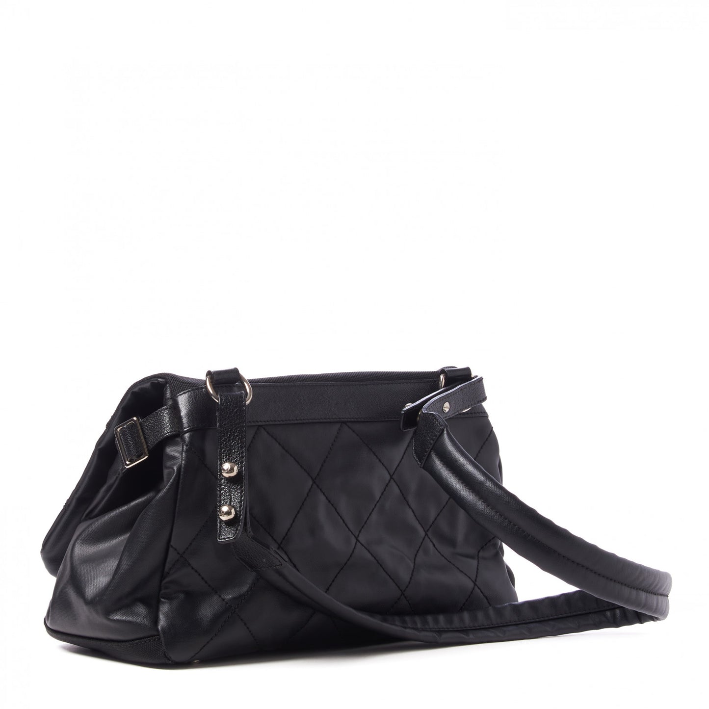 Coated Canvas Paris Biarritz Messenger Flap Black