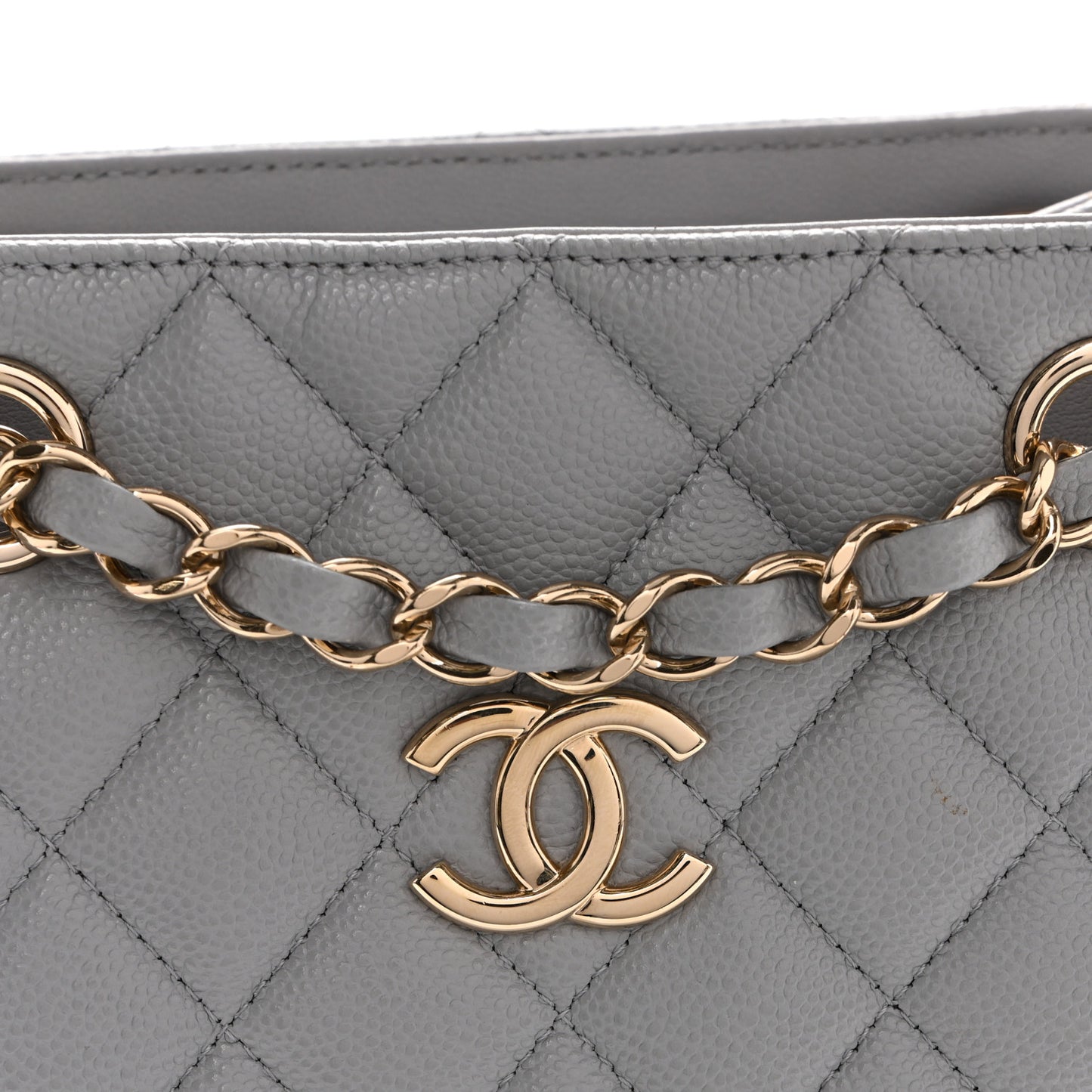 Caviar Quilted Mini Bucket Bag Blue