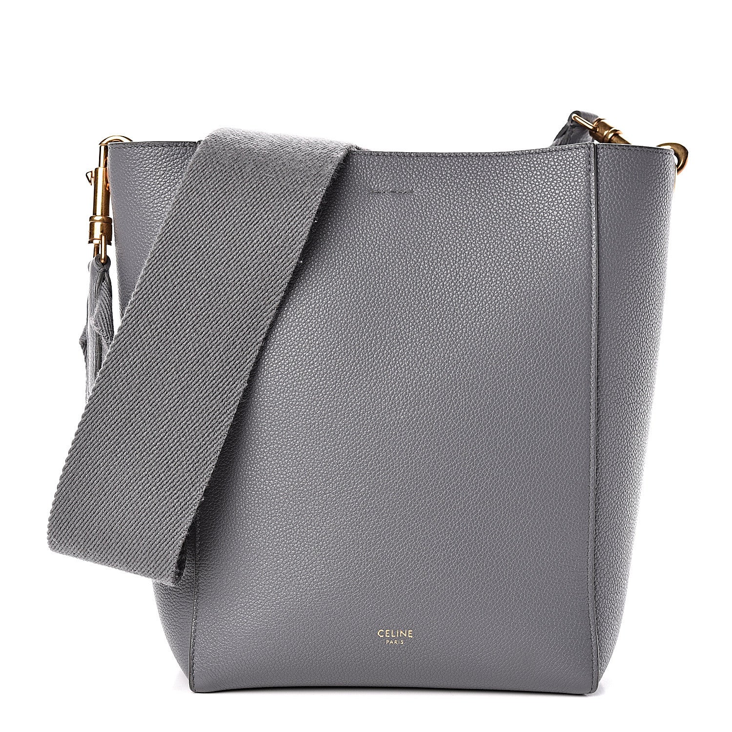 Celine Soft Grained Calfskin Small Sangle Bucket Bag Grey 1 of 9