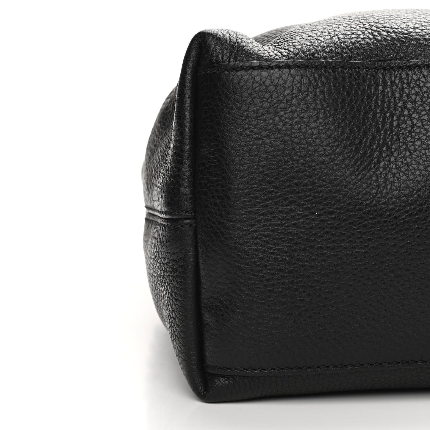 Pebbled Calfskin Studded Medium Soho Chain Shoulder Bag Black