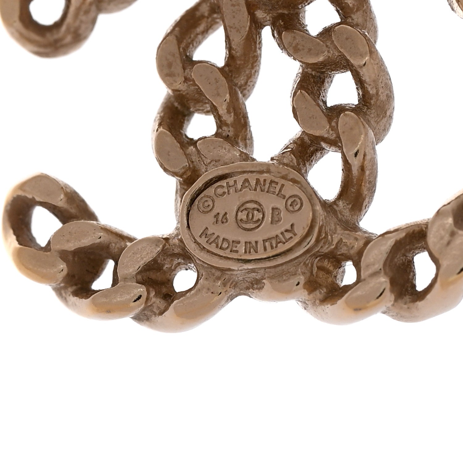 Chanel Metal Chain Link CC Earrings Gold 4 of 6