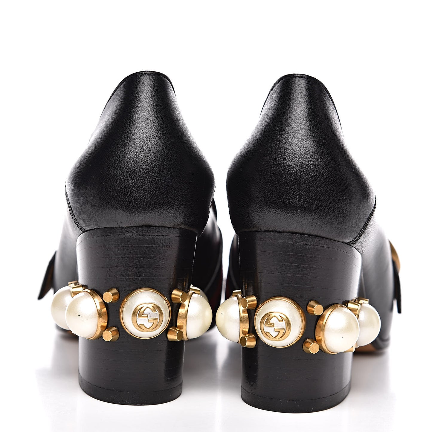 Malaga Kid Web Pearl Embellished Peyton 75mm Loafer Pumps 35.5 Black