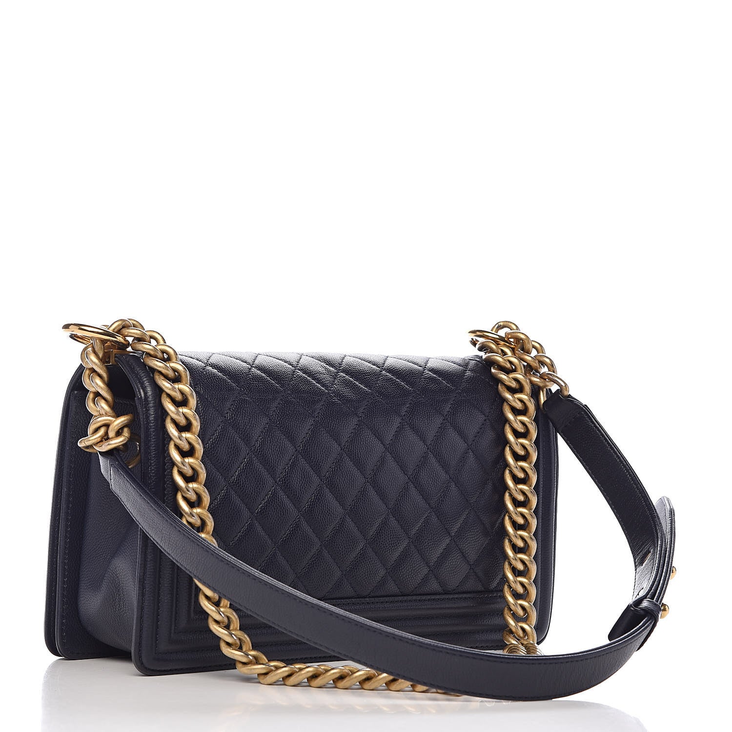 Chanel Caviar Quilted Medium Boy Flap Dark Blue 3 of 15