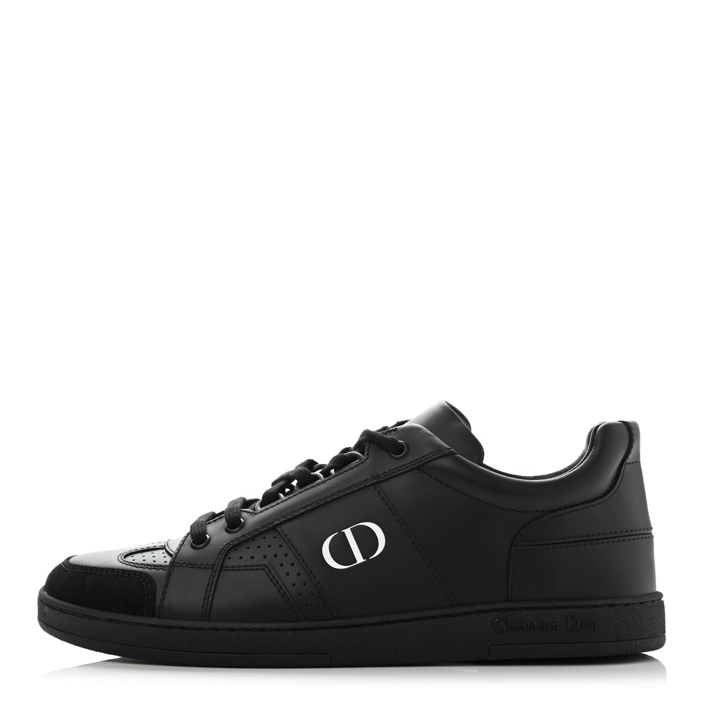Calfskin Suede Logo Sneakers 38 Black