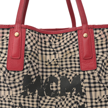 MCM Visetos Medium Liz Reversible Shopper Tote Ruby Red 12 of 26