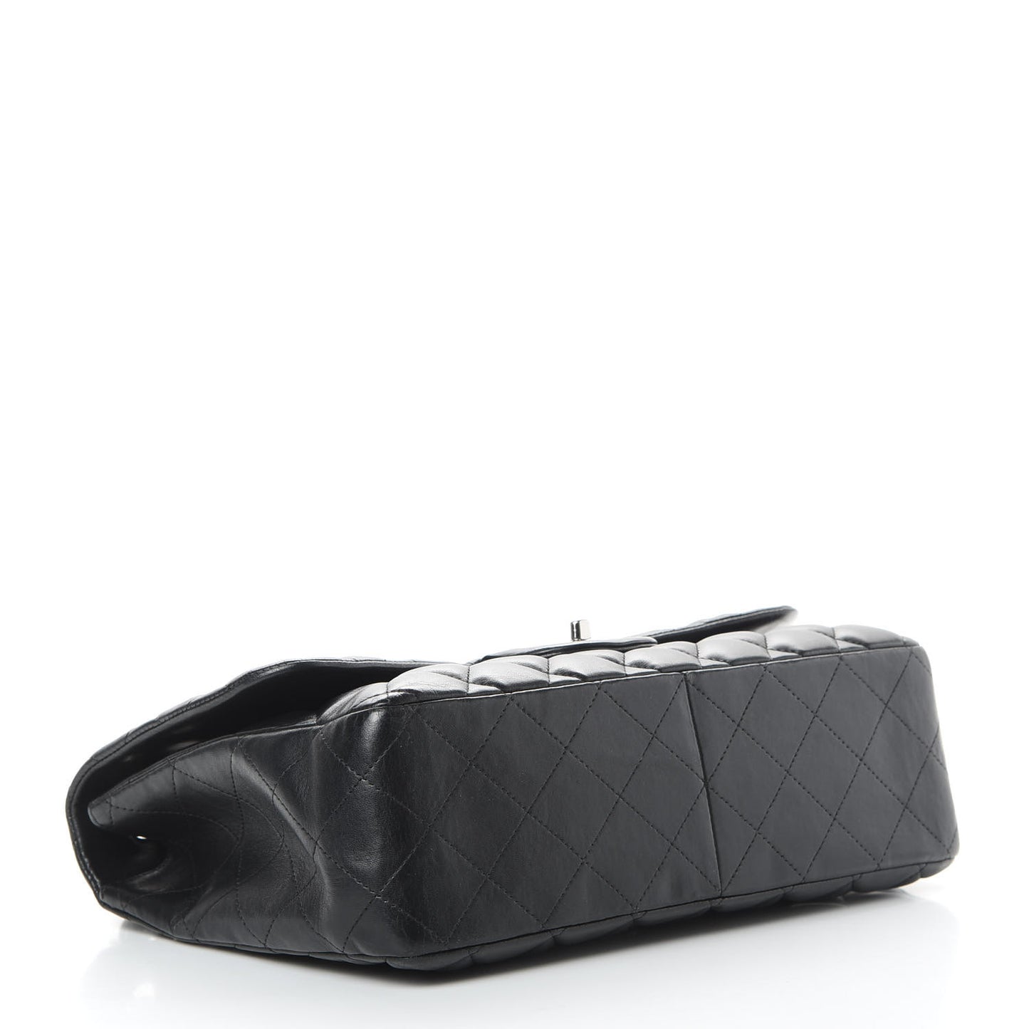 Lambskin Quilted Jumbo Single Flap Black