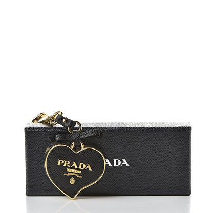 Prada Saffiano Heart Keychain Charm Black 4 of 4
