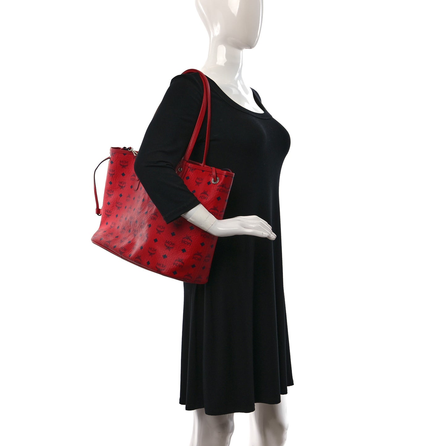 Visetos Large Liz Reversible Shopper Tote Ruby Red