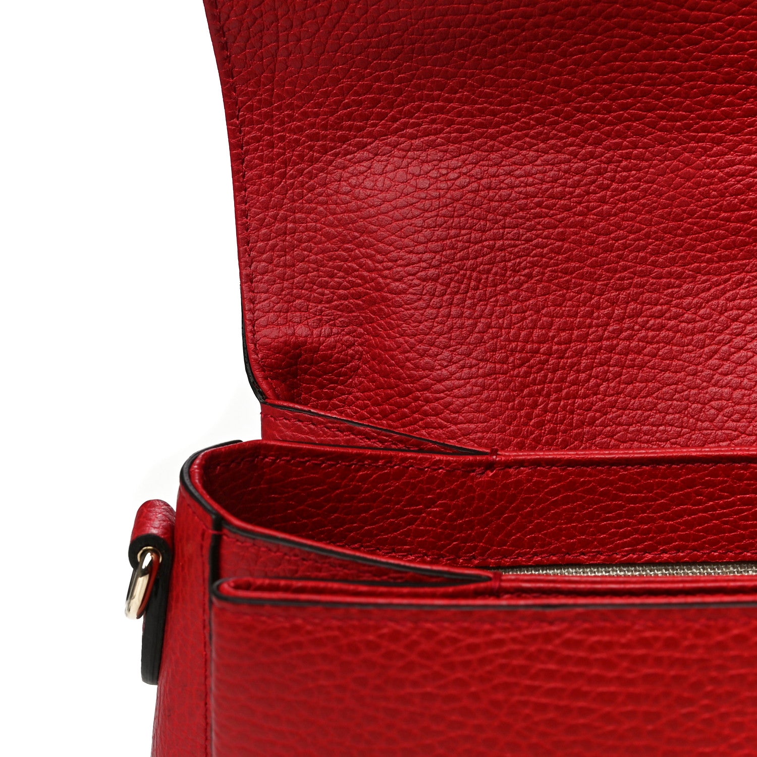 Gucci Dollar Calfskin Medium Interlocking G Top Handle Shoulder Bag Red 14 of 18