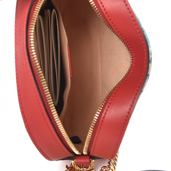 Gucci GG Supreme Monogram Blooms Mini Chain Shoulder Bag Beige Blue Navy Hibiscus Red 5 of 7