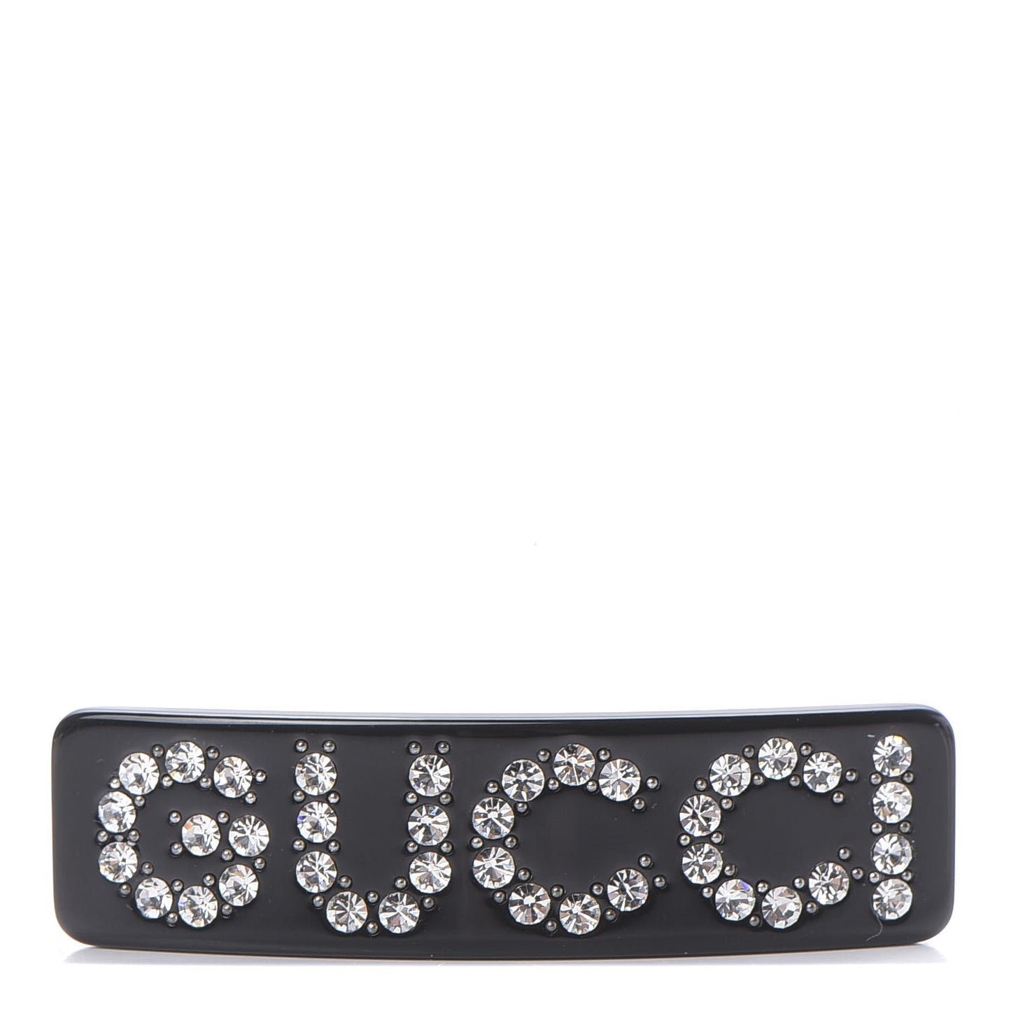 Resin Crystal Single Hair Barrette Black
