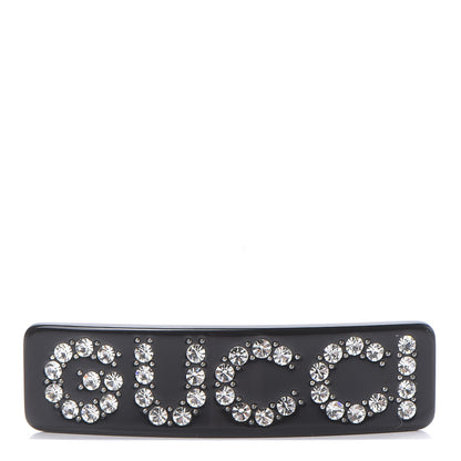 Gucci Resin Crystal Single Hair Barrette Black 1 of 4