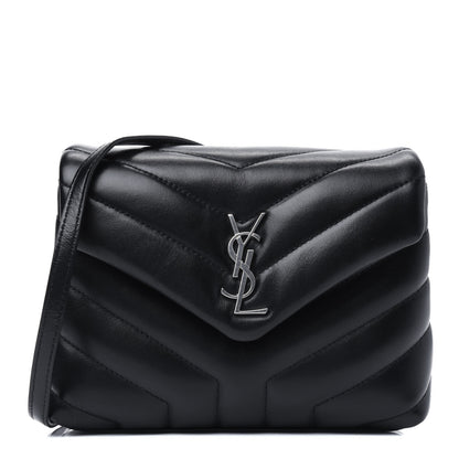 Saint Laurent Calfskin Y Quilted Monogram Toy Loulou Crossbody Bag Black 1 of 13