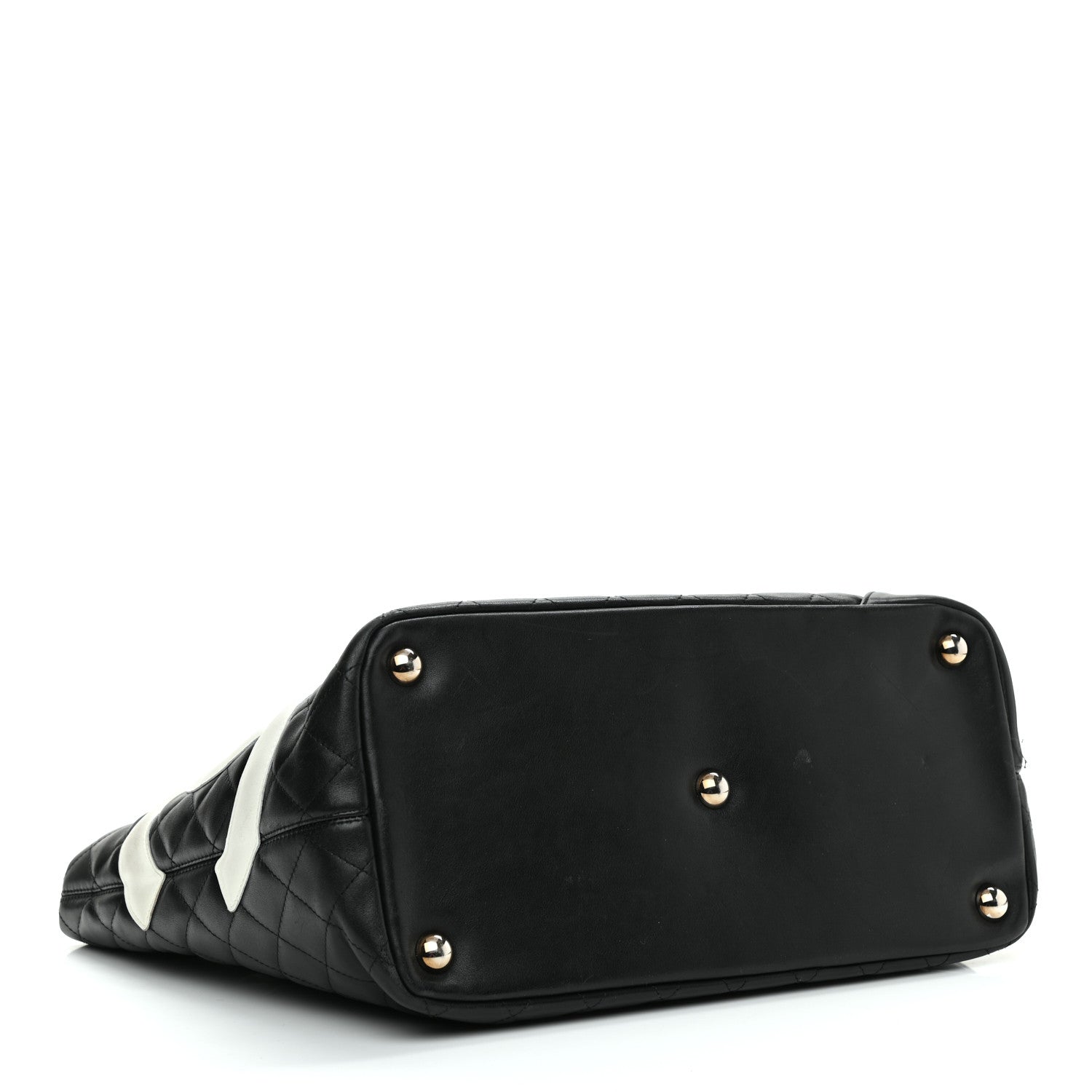 Chanel Calfskin Quilted Large Cambon Tote Black White 3 of 11