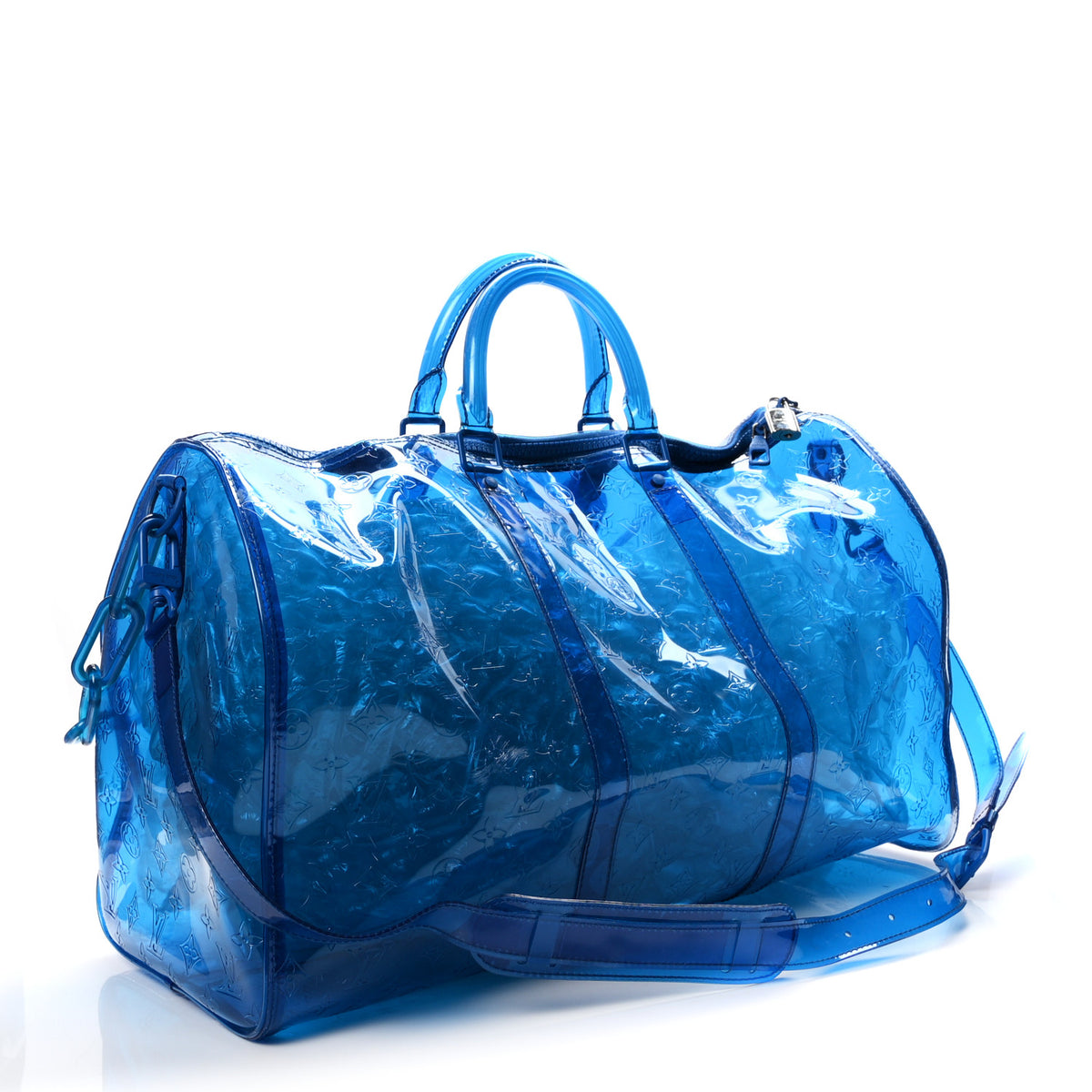 PVC Monogram Keepall Bandouliere 50 Blue
