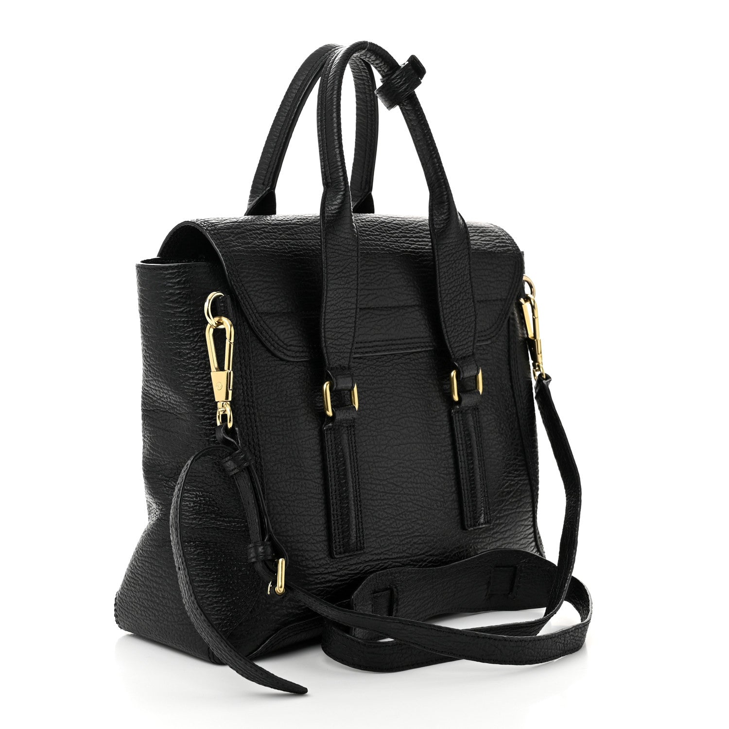 3.1 Phillip Lim Textured Calfskin Medium Pashli Satchel Black 3 of 11