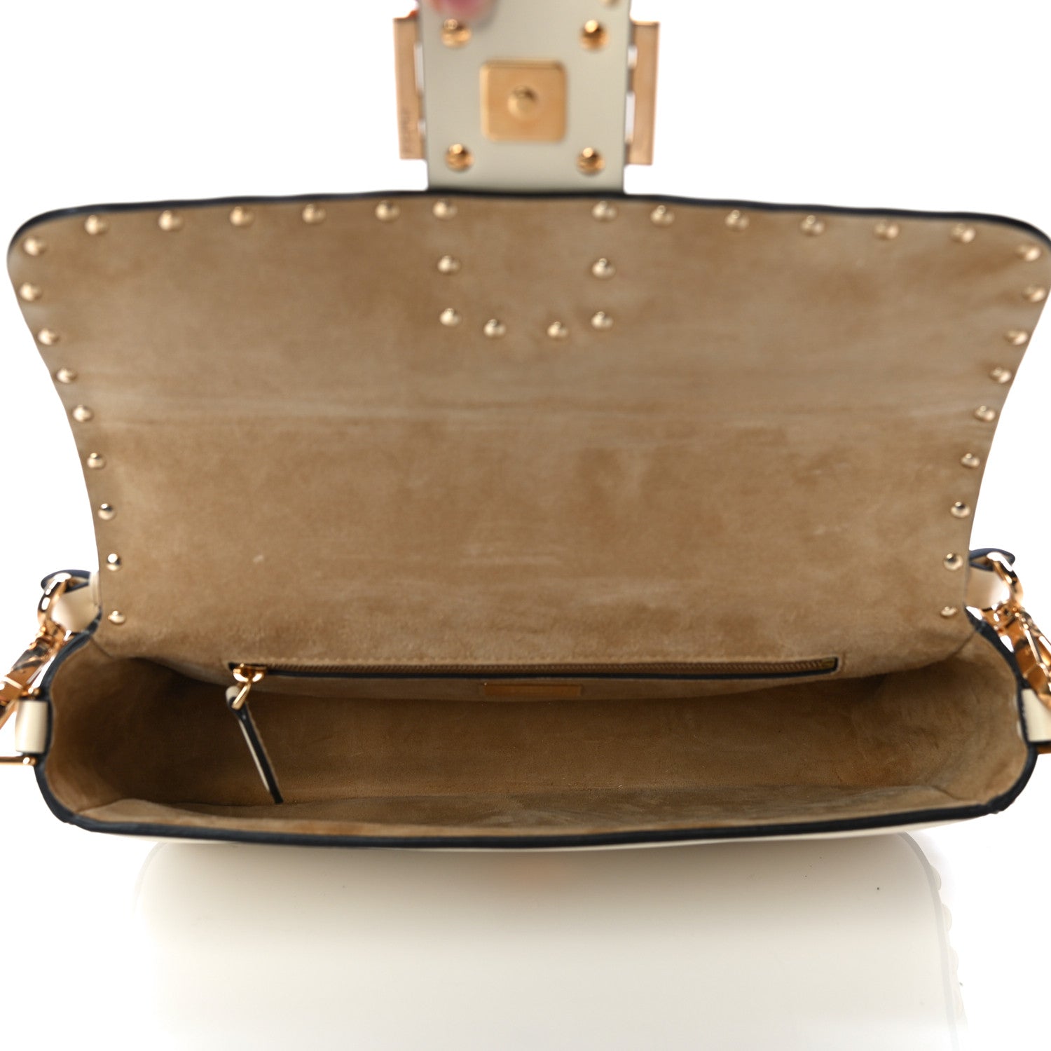 Fendi Vitello King Metal Stitch Baguette Pergamena 5 of 14