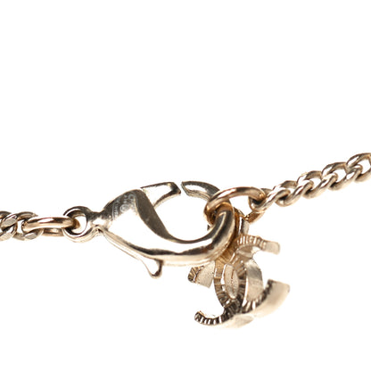 Chanel Metal Paris Dallas CC Badge Pendant Necklace Gold 4 of 4