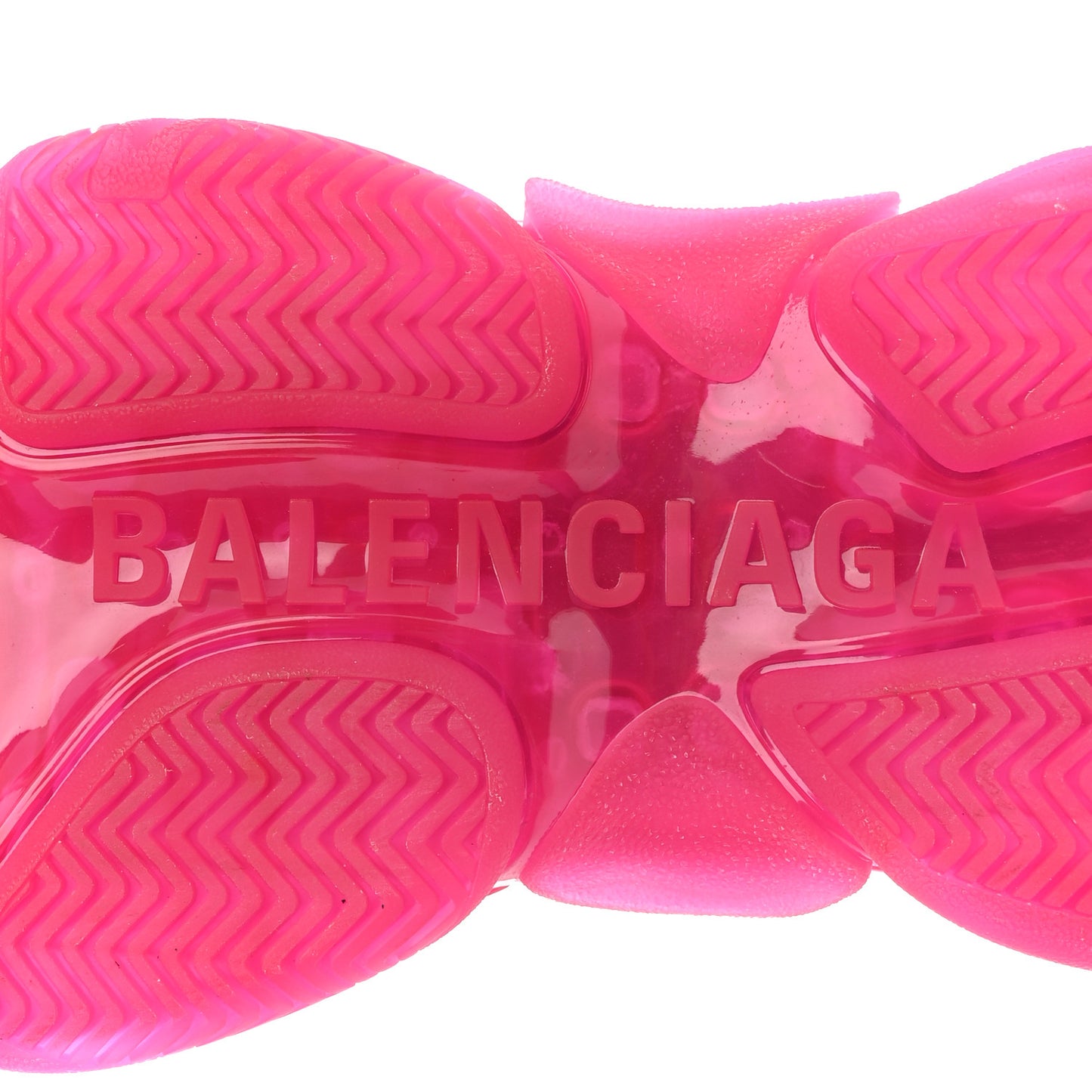 Fabric Mesh Clear Sole Fluo Womens Triple S Sneakers 37 Pink