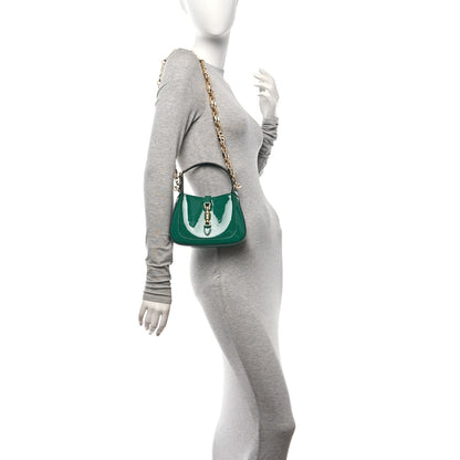Gucci Patent Mini Jackie 1961 Crystal Hobo Emerald 3 of 10