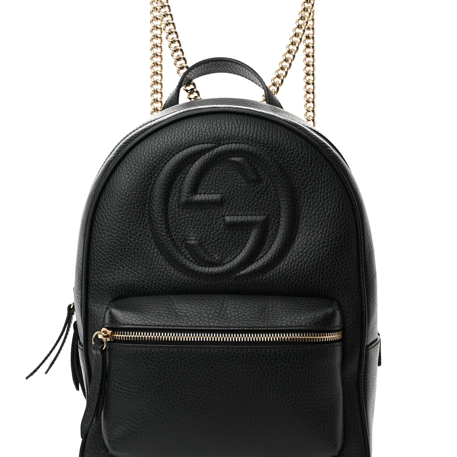 Gucci Pebbled Calfskin Soho Chain Backpack Black 8 of 11