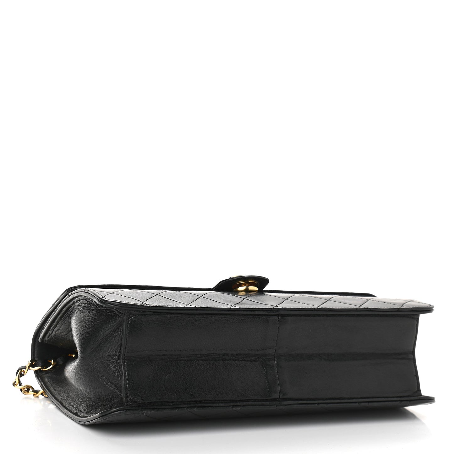 Lambskin Quilted Medium Single Flap Black