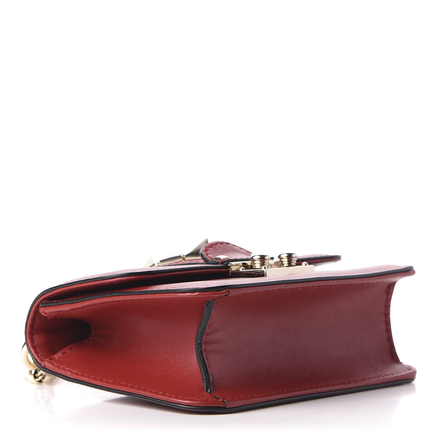 Vitello Mini Glam Lock Rockstud Flap Red