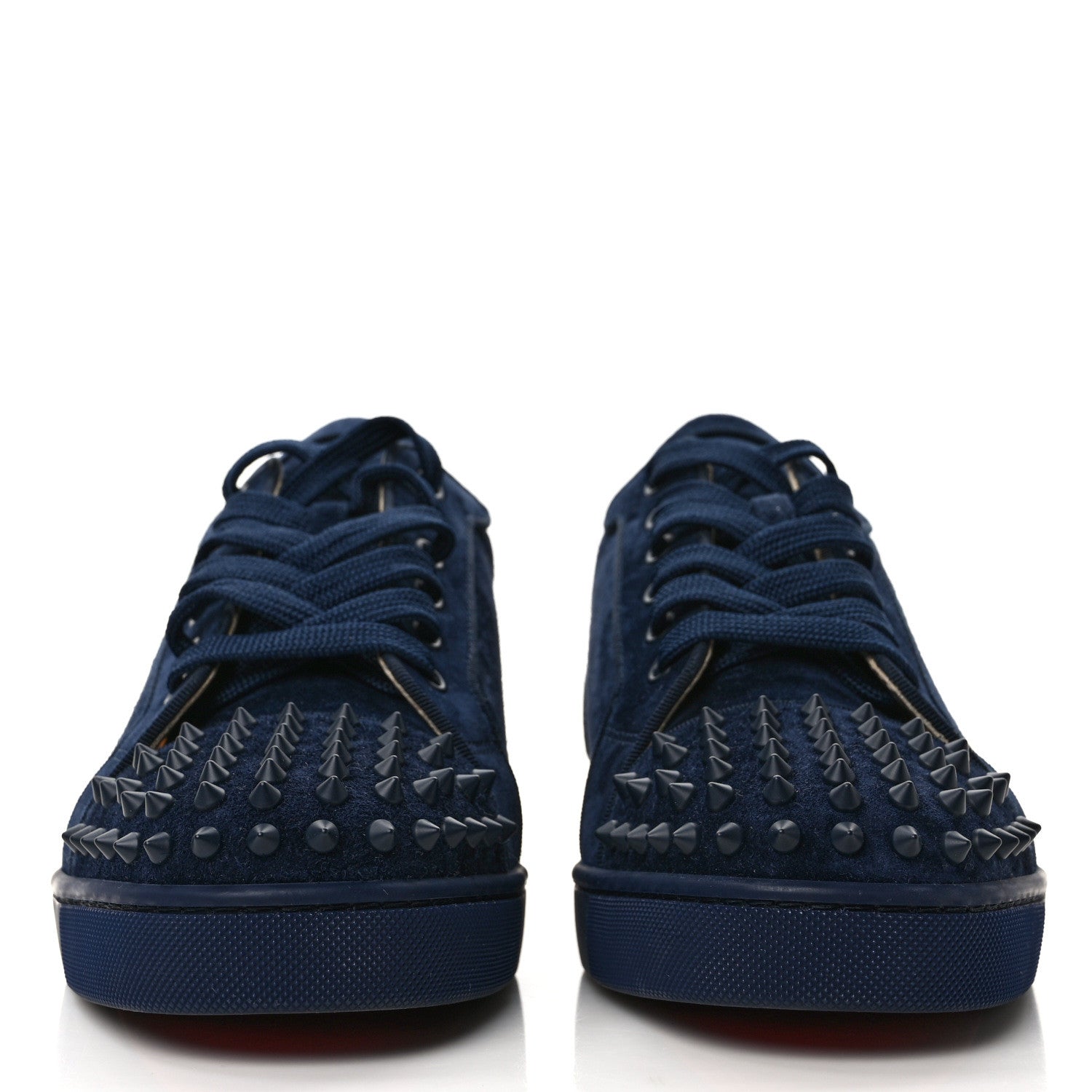 Christian Louboutin Suede Calfskin Mens Louis Junior Spikes Orlato Flat Sneakers 42.5 Blue 2 of 8