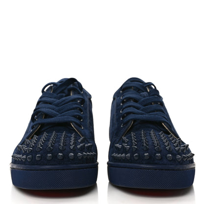 Christian Louboutin Suede Calfskin Mens Louis Junior Spikes Orlato Flat Sneakers 42.5 Blue 2 of 8