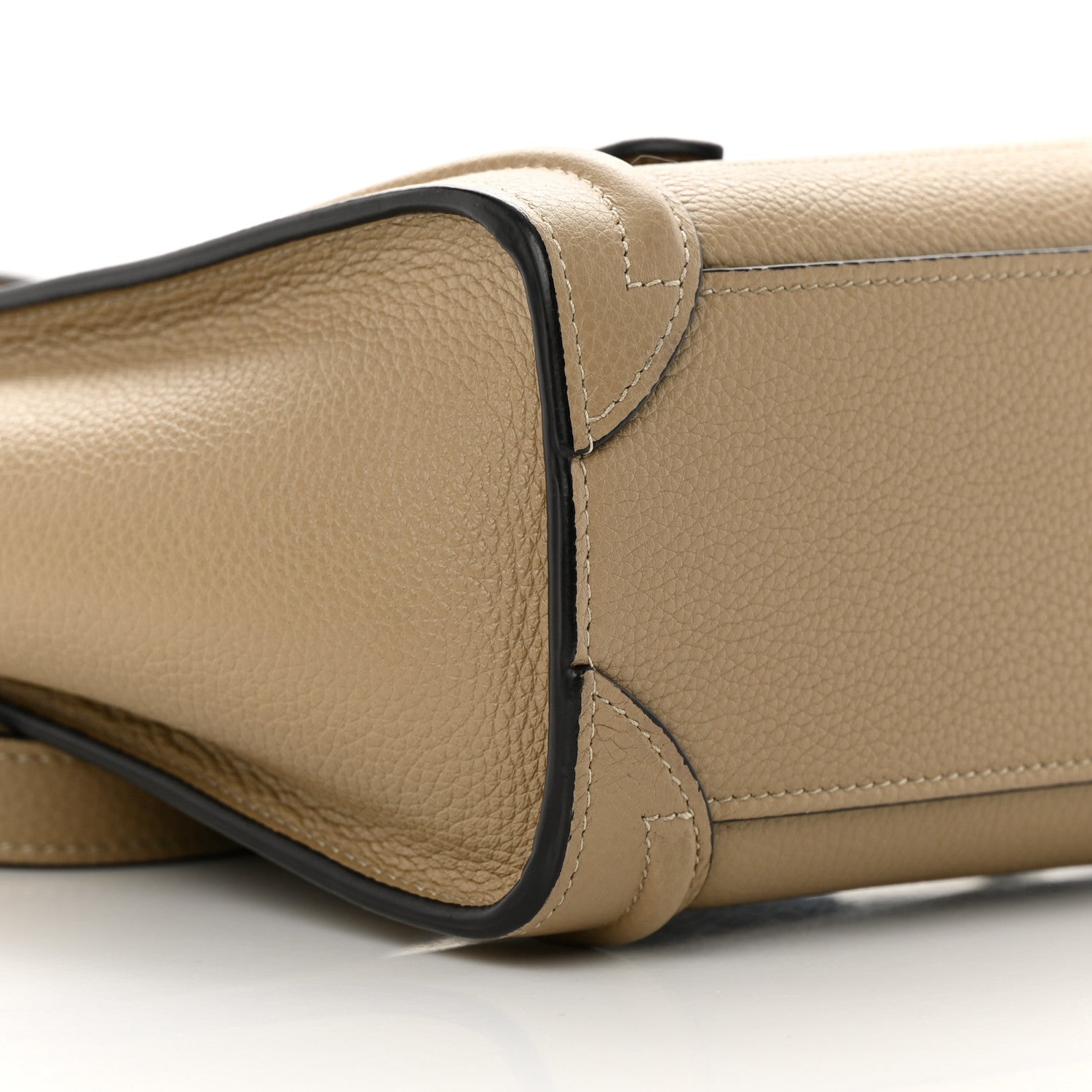 Celine Drummed Calfskin Nano Luggage Dune 9 of 13