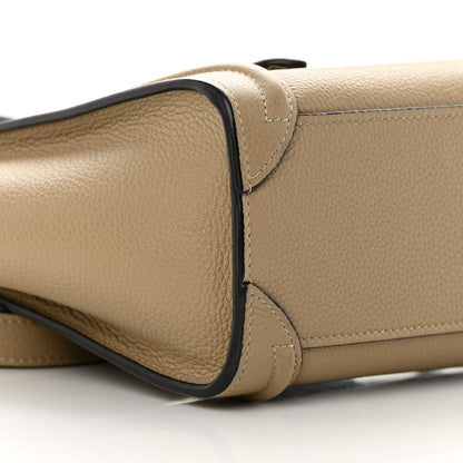 Celine Drummed Calfskin Nano Luggage Dune 9 of 13