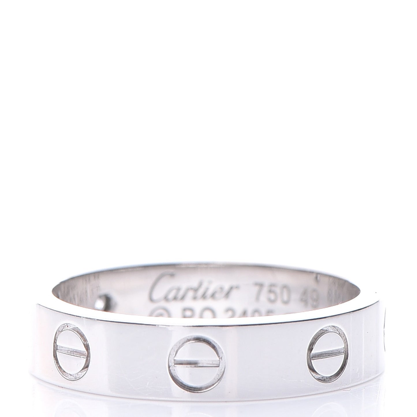 18K White Gold Diamond 4mm LOVE Wedding Band Ring 49 5