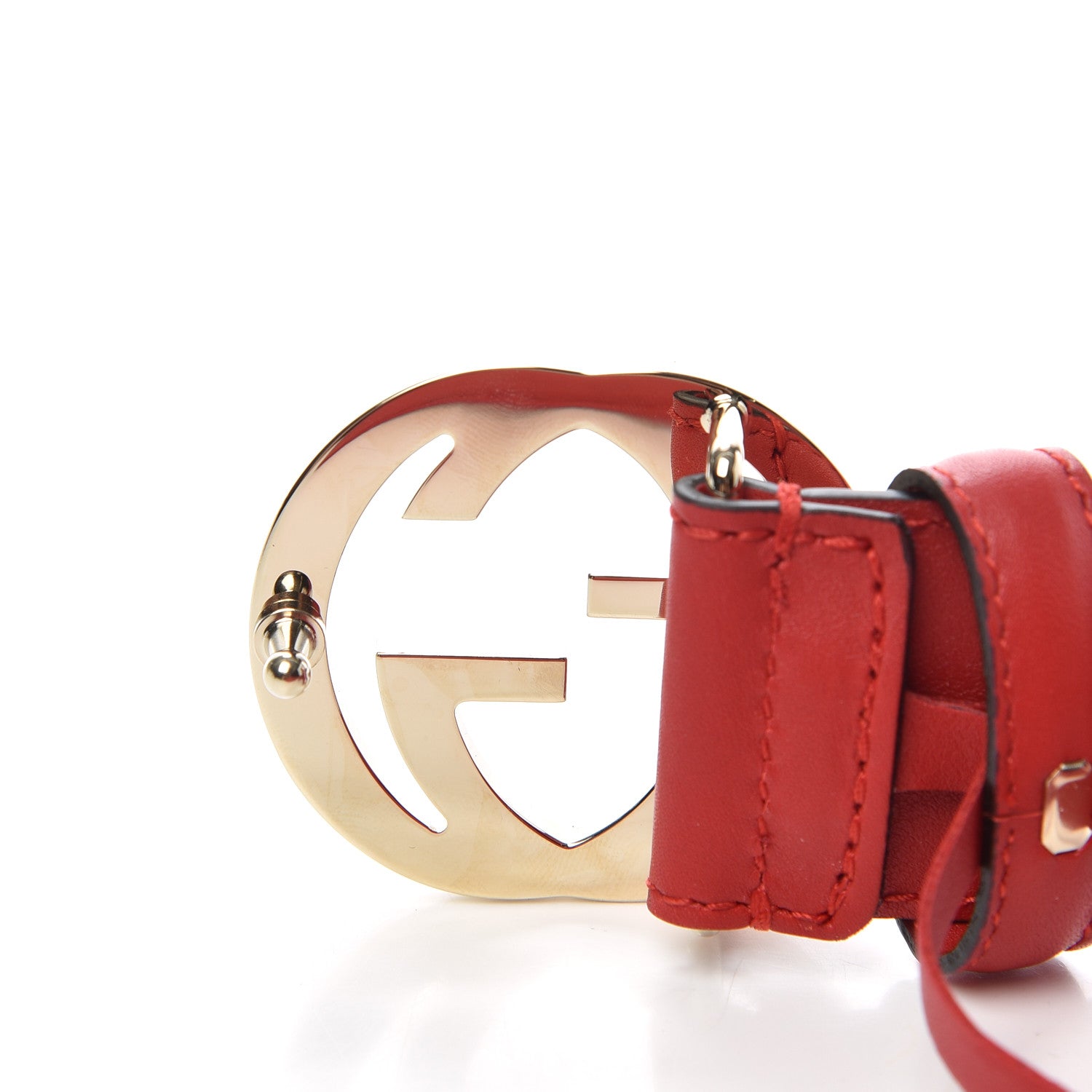 Gucci Moon Calfskin Interlocking G 37mm Belt 85 34 Vibrant Red 4 of 6