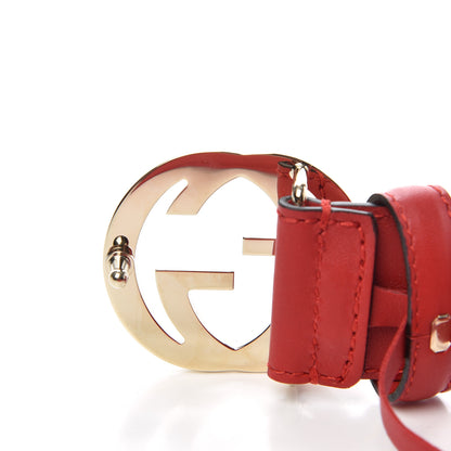 Gucci Moon Calfskin Interlocking G 37mm Belt 85 34 Vibrant Red 4 of 6