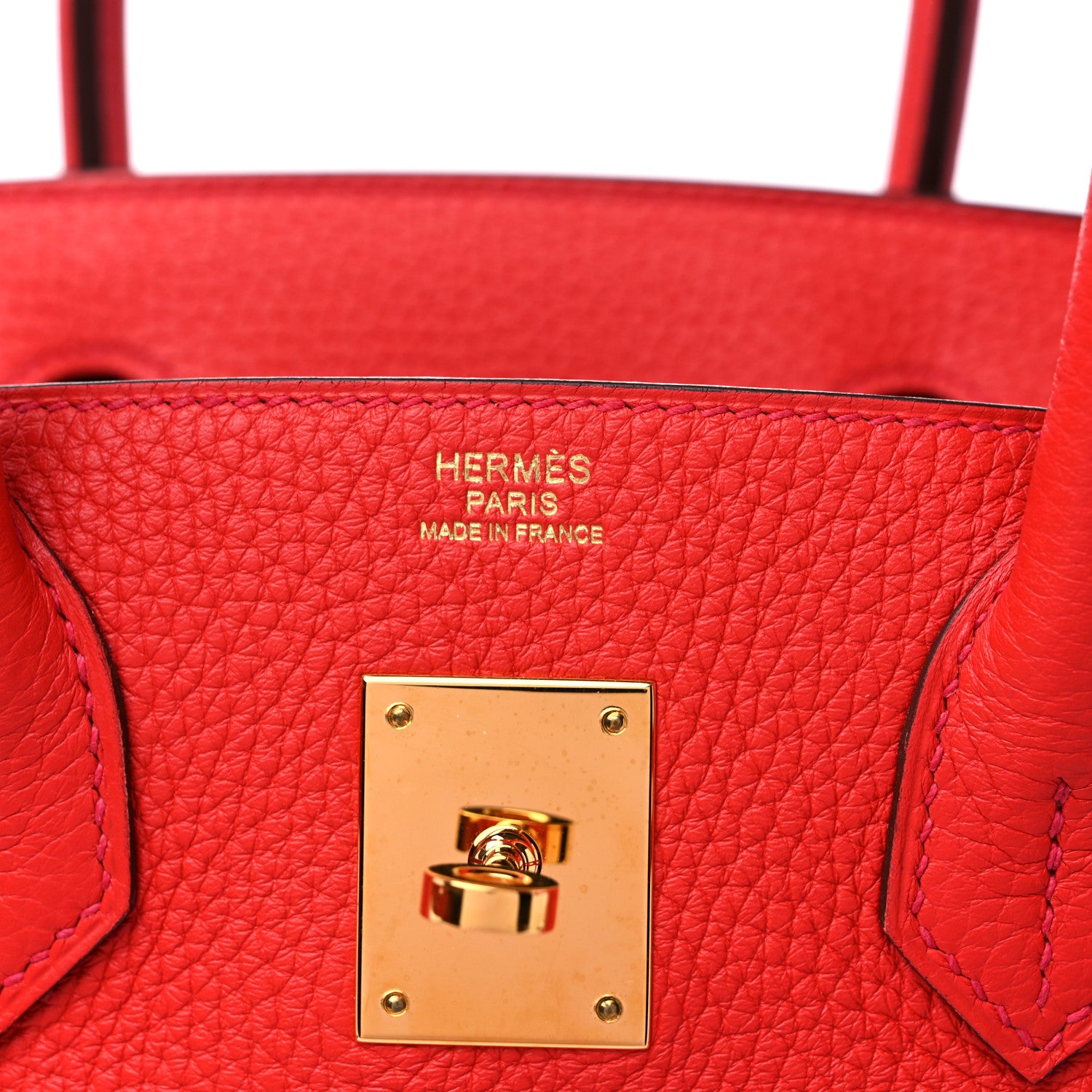 Hermes Taurillon Clemence Birkin 30 Rouge Tomate 6 of 10