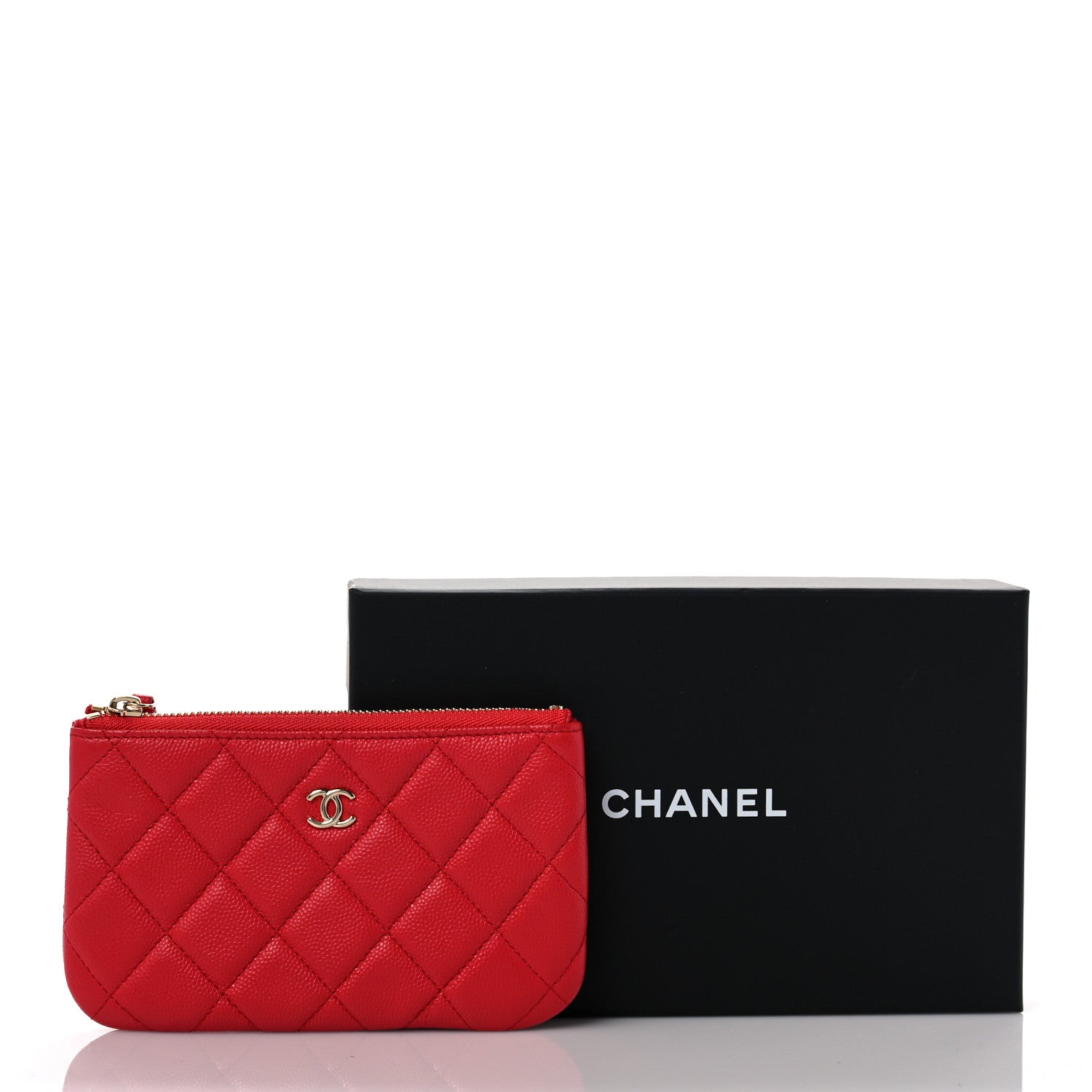 Chanel Caviar Quilted Small Cosmetic Case Red 10 of 10