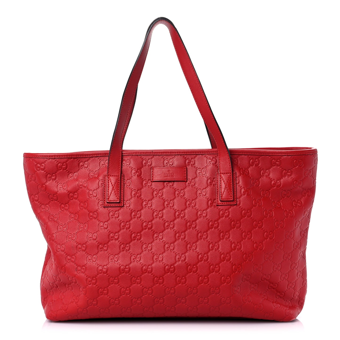 Guccissima Medium Zippered Shopping Tote Red