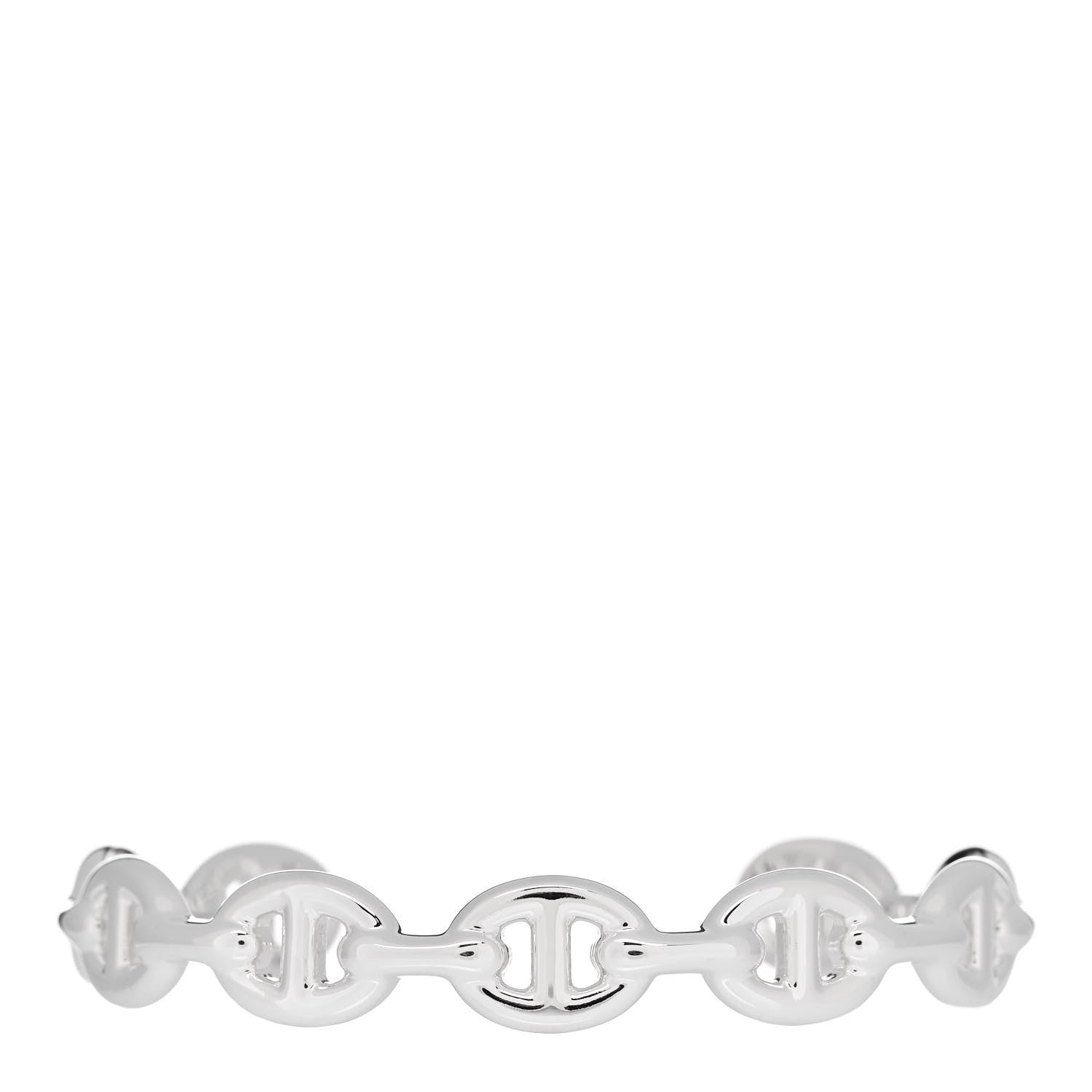 Hermes Sterling Silver MM Chaine d'Ancre Enchainee Cuff Bracelet ST 1 of 5