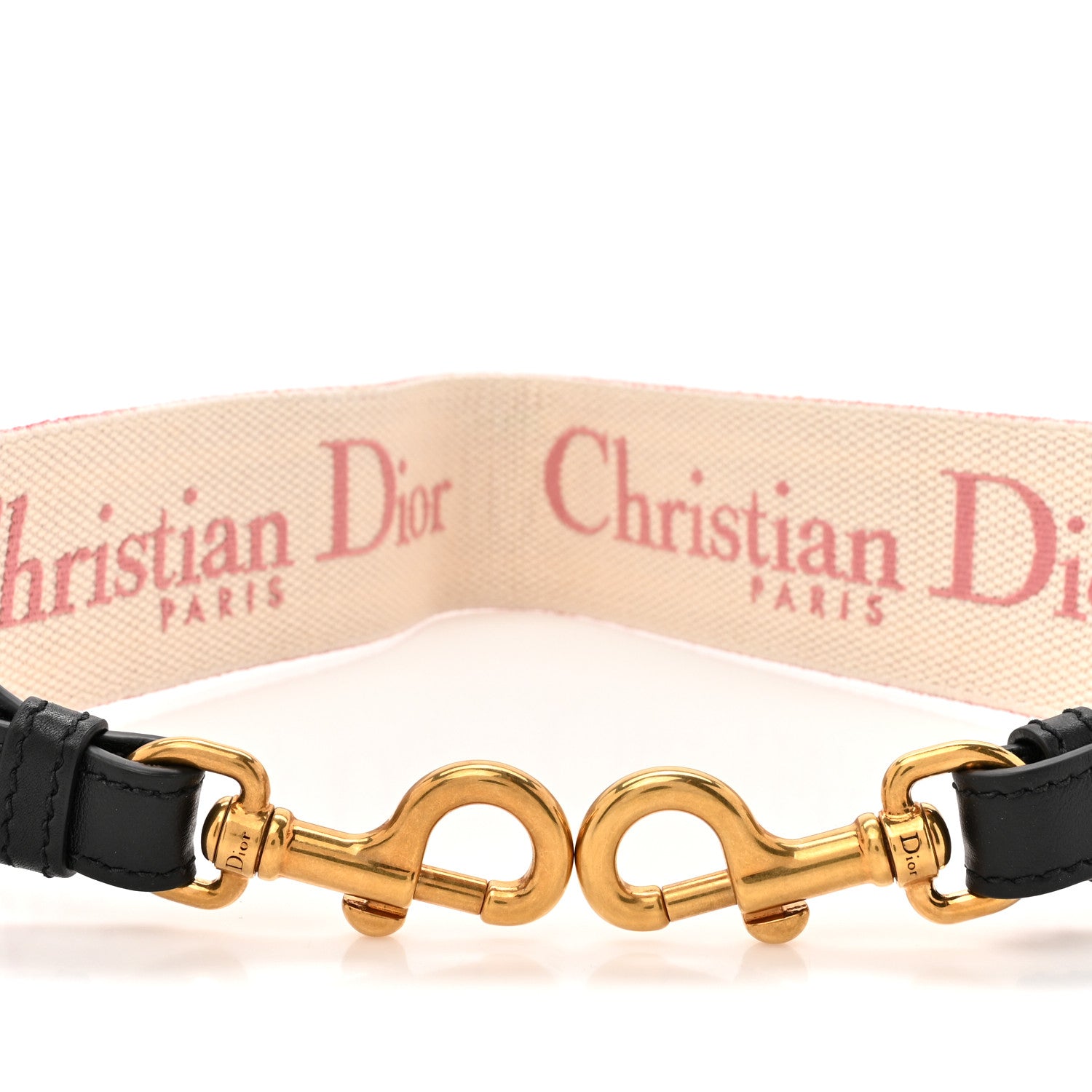 Christian Dior Canvas Embroidered Shoulder Strap Pink Beige 3 of 4