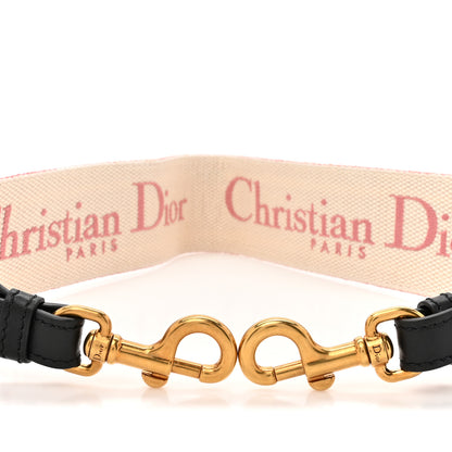 Christian Dior Canvas Embroidered Shoulder Strap Pink Beige 3 of 4