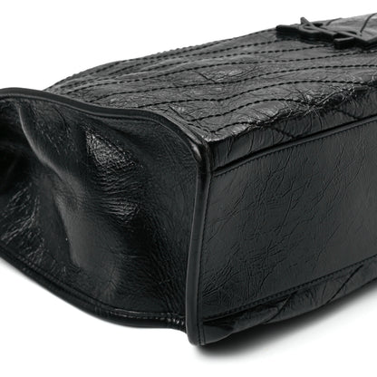 Saint Laurent Crinkled Calfskin Matelasse Monogram Niki Shoulder Bag Black 10 of 11