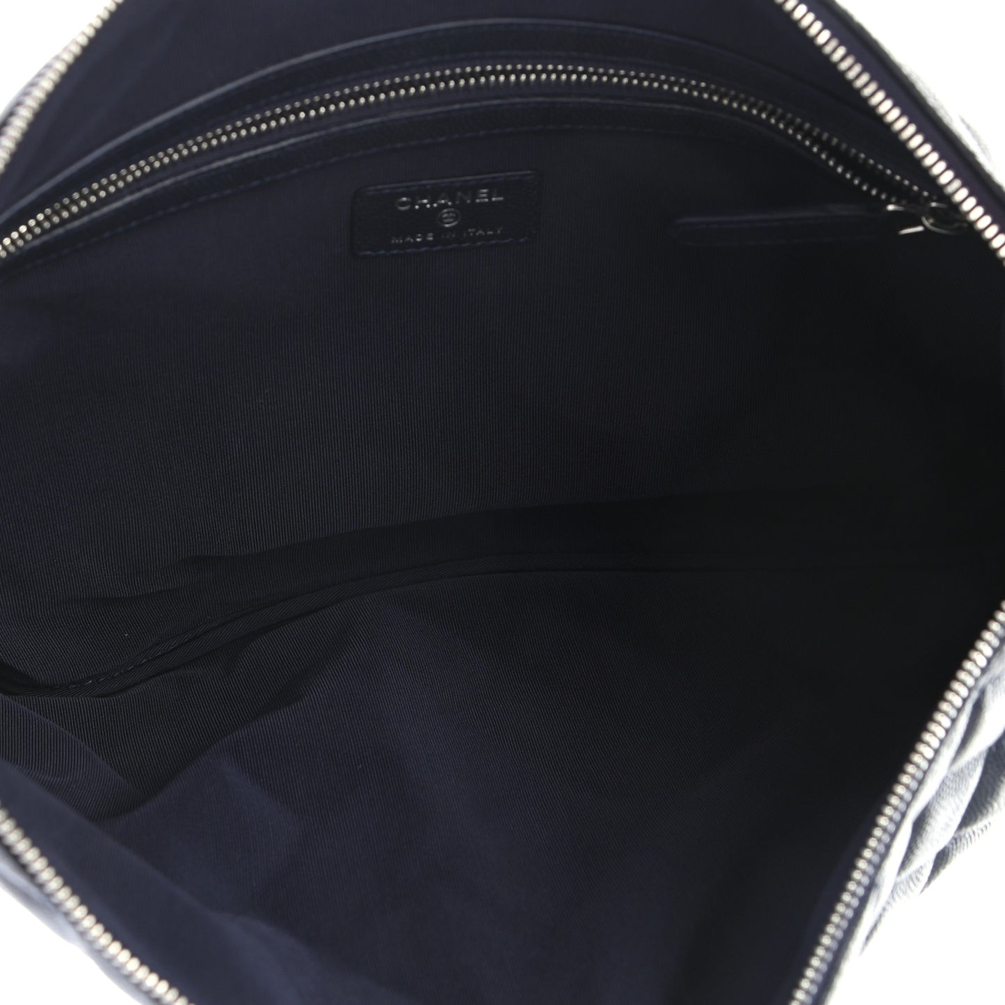 Caviar Quilted Large Cosmetic Case Navy