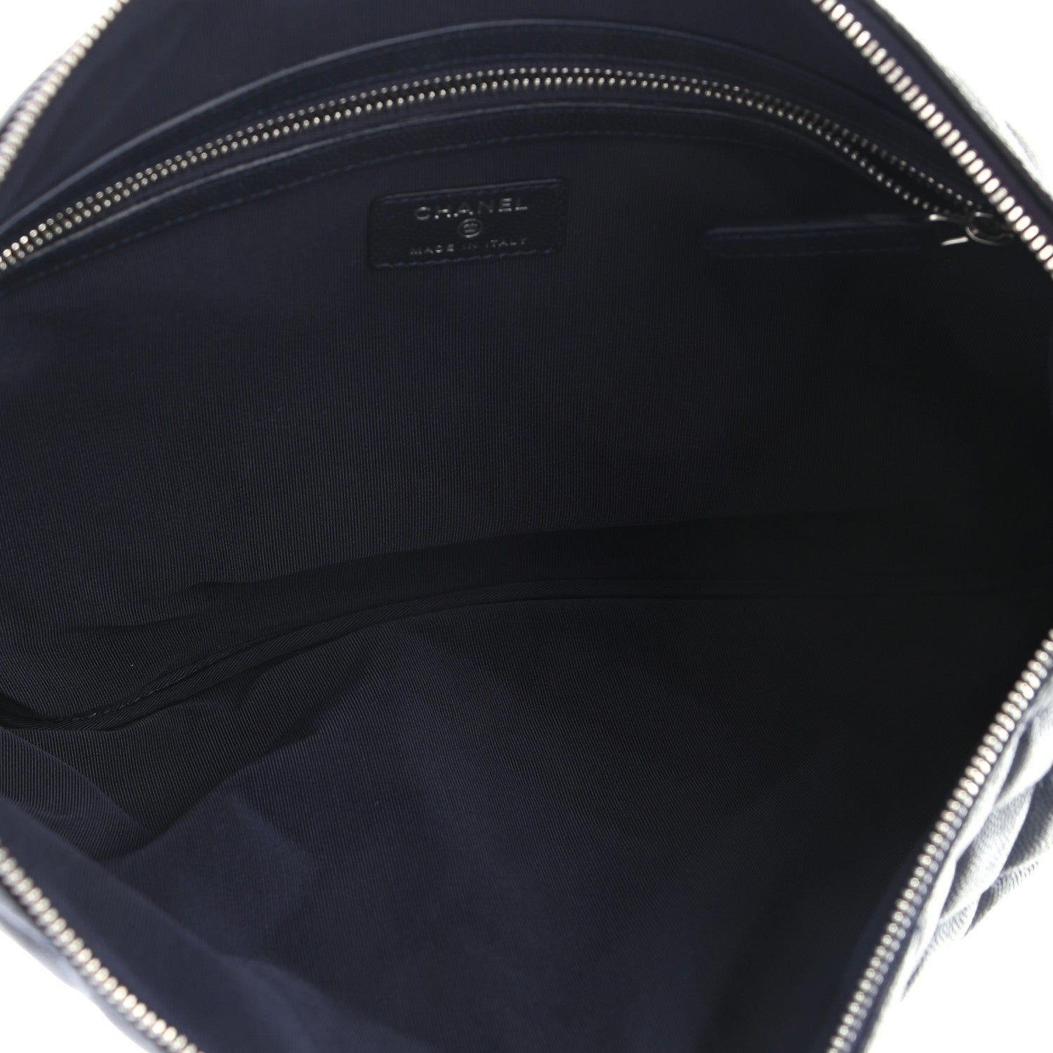 Chanel Caviar Quilted Large Cosmetic Case Navy 5 of 8