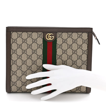 Gucci GG Supreme Monogram Web Ophidia Pouch Brown 2 of 7