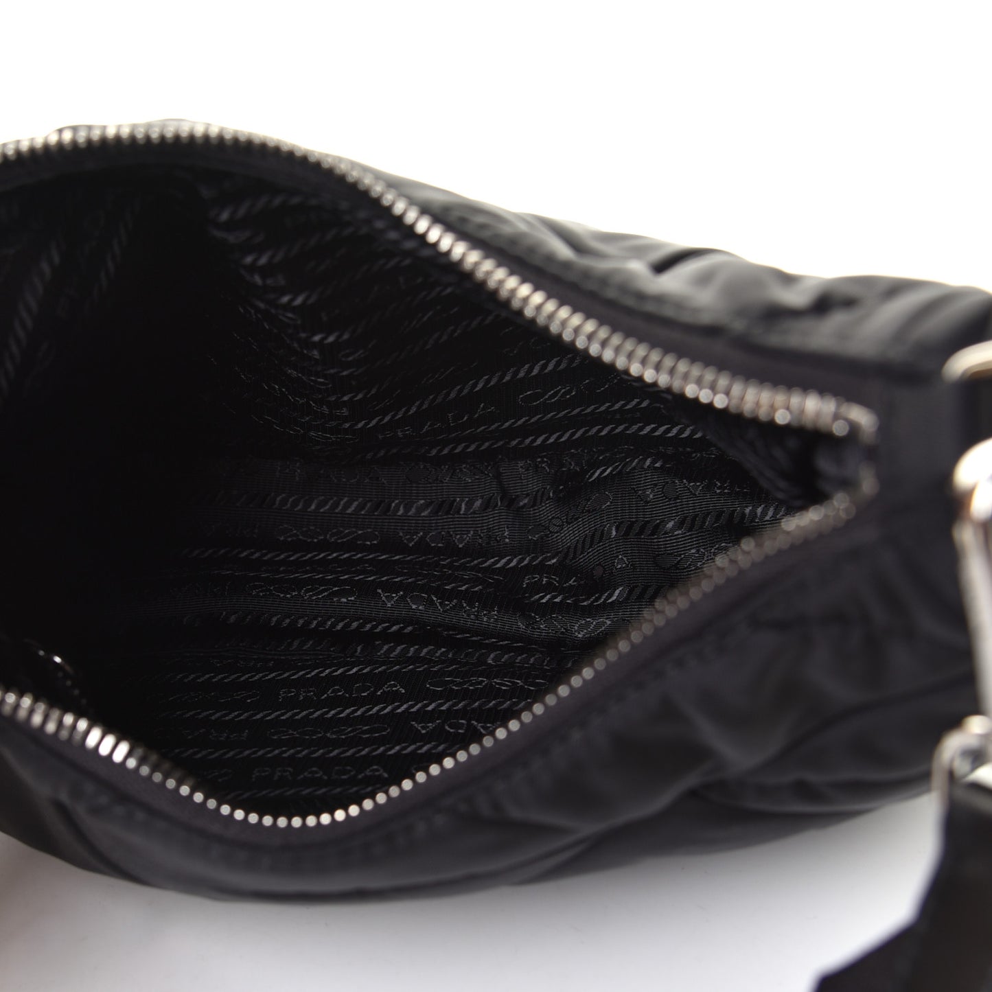Re-Nylon Triangle Padded Patchwork Shoulder Bag Black
