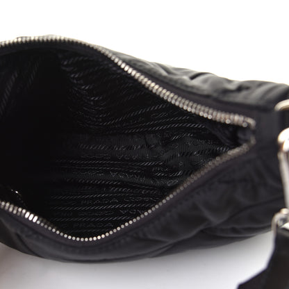 Prada Re-Nylon Triangle Padded Patchwork Shoulder Bag Black 4 of 4