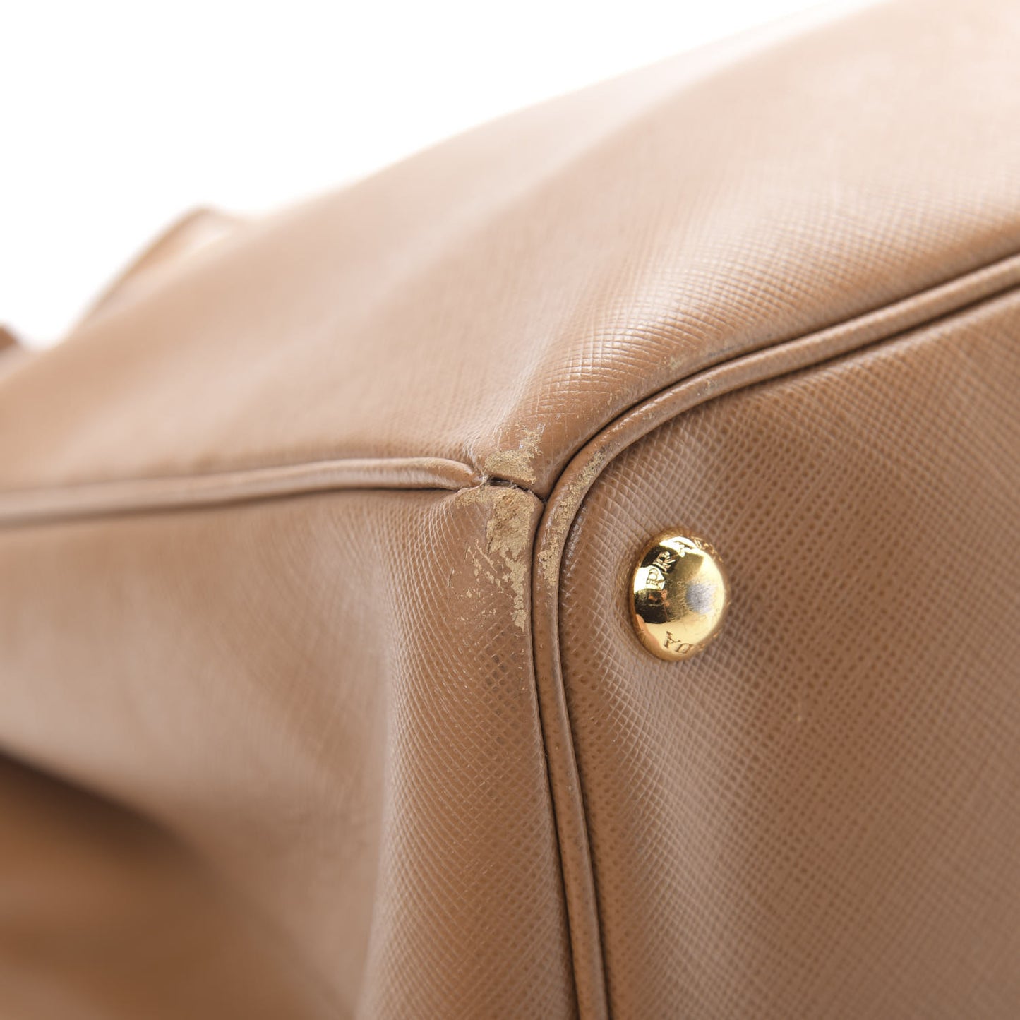 Saffiano Large Galleria Double Zip Tote Caramel